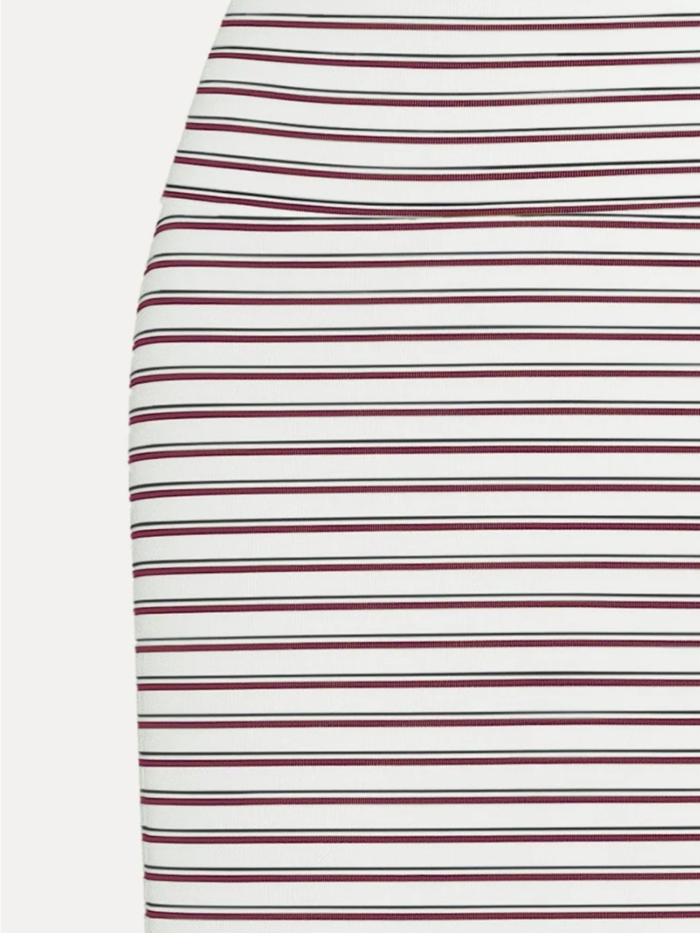 NWT Low Rise Folded Waist Striped Midi Skirt in white/maroon - Picture 2 of 6